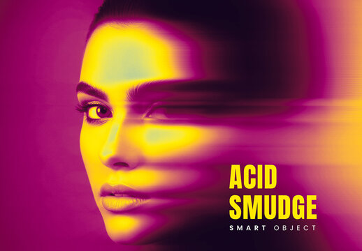 Acid Smudge Photo Effect Mockup