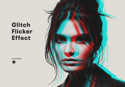 Glitch Flicker Photo Effect Template