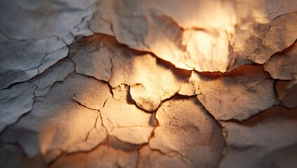 Cracked paper texture illuminated by light