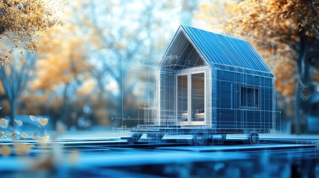 minimlism focusing on a tiny home blueprint design