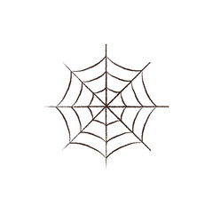 line vector illustration of a spider web. hand drawn spider web. halloween spider web.