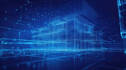 Obraz premium sustainability futuristic analysis of commercial property blueprint