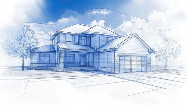drwing sketch style illustration of a homeownership certificate x ray