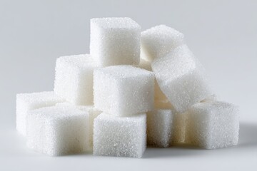 A pile of white sugar cubes (1)