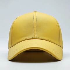Yellow faux leather baseball cap