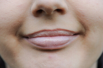 Fototapeta premium Young Adult Teen Face and Lips. Happy Face