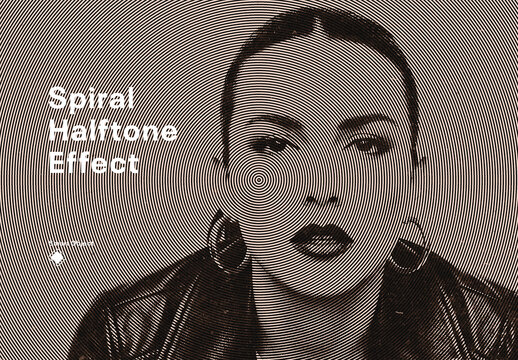 Spiral Halftone Photo Effect