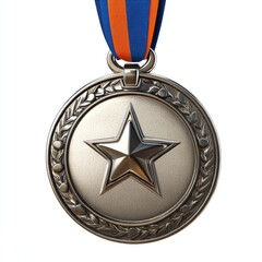 Silver medal with star and ribbon (8)