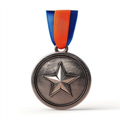 Bronze medal with star and ribbon