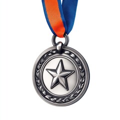 Silver medal with star and ribbon (6)
