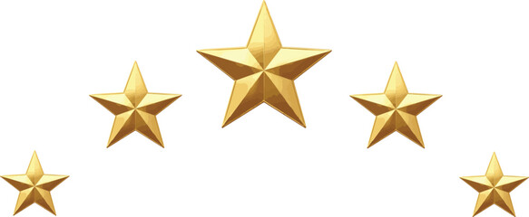 Fototapeta premium Vector art of five golden stars, representing achievement and excellence