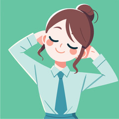cartoon illustration of simple business woman 