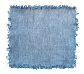 Obraz na płótnie Canvas Piece of torn denim on a white background. Denim texture