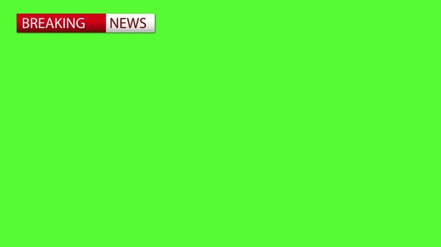 Breaking news television lower third on green background video