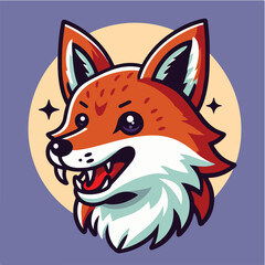 Obraz premium flat illustration of fox head logo