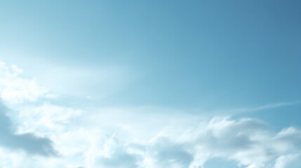 There are little white clouds in the beautiful blue sky, with plenty of blank space, showcasing exquisite details, suitable for various uses.