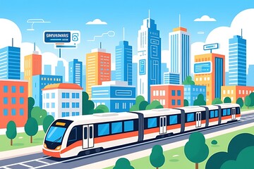 Naklejka premium urban landscape with cars