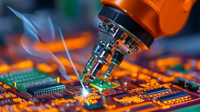 Medical electronics factory, automated assembly of circuit boards.