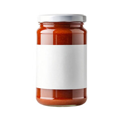 Blank label jar of delicious red sauce ready for branding and product placement in culinary marketing