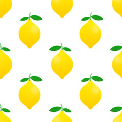 Seamless pattern with cute lemon.