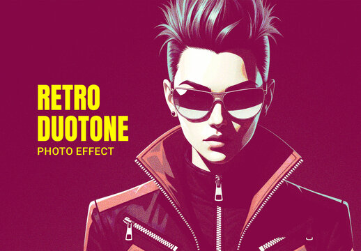 Retro Duotone Photo Effect