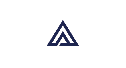 Minimalist Dark Blue Geometric Triangle Letter A Logo Vector isolated PNG with Transparent Background