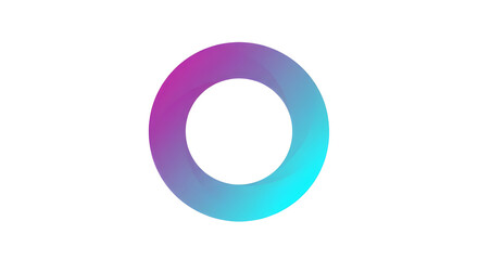 Modern Minimalist Gradient Ring Icon with Purple and Blue Colors isolated PNG with Transparent Background