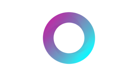 Modern Minimalist Gradient Ring Icon with Purple and Blue Colors isolated PNG with Transparent Background