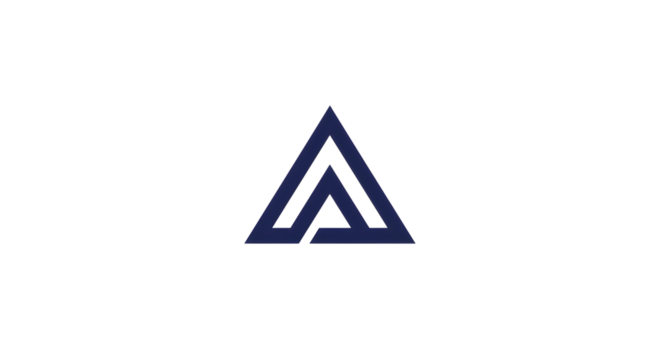 Abstract geometric triangle logo element for corporate business and technology branding isolated PNG with Transparent Background