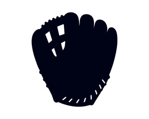 Baseball glove vector silhouette, classic sports equipment icon design