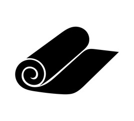Rolled yoga mat minimal silhouette graphic