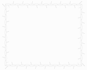 Thorn border frame vector design, decorative sharp edge outline template