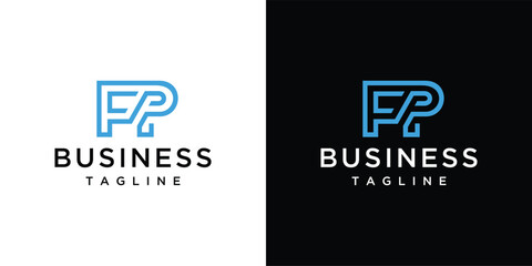 The monogram letter fp logo is made with lines, a design for a luxurious, elegant and simple business.