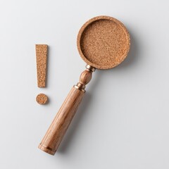 Cork magnifying glass and exclamation point