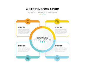 Vector Infographic label design template with icons and 4 options or steps. for your business data. Vector Illustration.