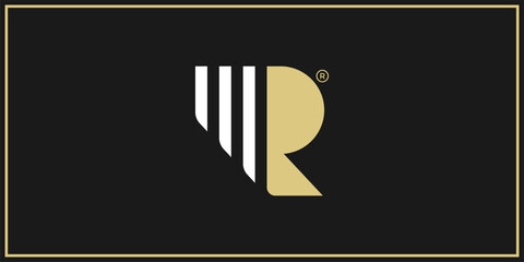 bold and professional abstract R logo