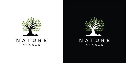 Natural Vector Tree Logo. Growth Design Template	