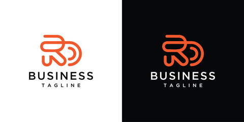The monogram letter rd logo is made with lines, a design for a luxurious, elegant and simple business.