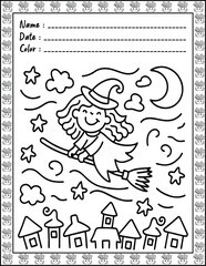 Doodle monsters seamless pattern Bold & Easy Coloring Page with Cute Animals for Adults and Kid. High resolution (300 DPI), Ready to print on standard 8.5x11-(A4) inch paper With (No Bleed), 