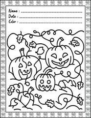 Doodle monsters seamless pattern Bold & Easy Coloring Page with Cute Animals for Adults and Kid. High resolution (300 DPI), Ready to print on standard 8.5x11-(A4) inch paper With (No Bleed), 