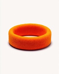 Orange, circular, textured headband