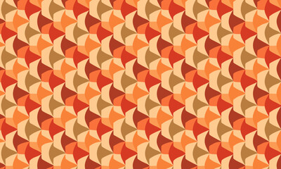 Seamless Retro 70s Autumn Art Deco Scallop Pattern