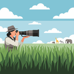 Wildlife Photographer in Action