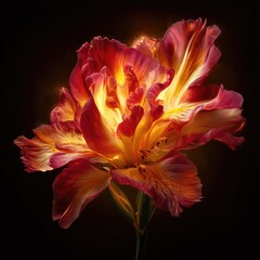 Fiery Tulip in radiant glow