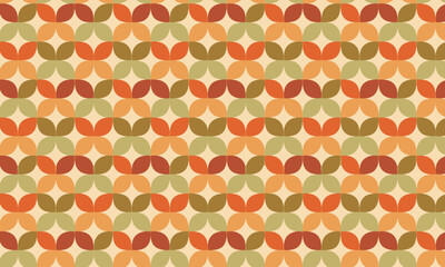 Seamless Retro Mid-Century Modern Petal Pattern