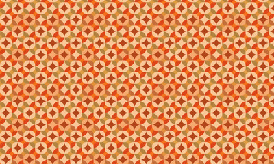 Seamless Retro 70s Folk Art Quilt Star Pattern