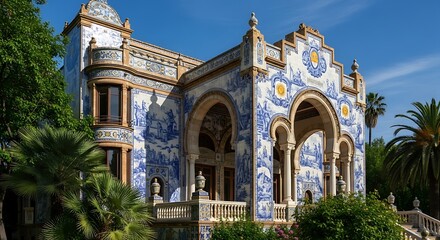 Obraz premium Exquisite Architectural Marvel Showcasing Intricate Tilework and Elegant Design.