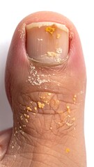 Fototapeta premium Close-up of a toenail with discoloration and rough skin