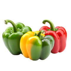 Vibrant Bell Peppers Isolated on White Background for Culinary Designs