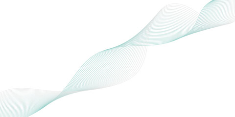 Abstract teal wavy line art on white background.